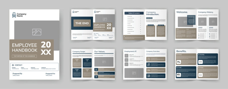 HR Employee Handbook Brochure Template. Welcome Company Handbook Brochure of Introduction About Company.