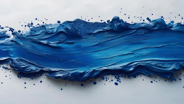 Blue paint brush stroke texture on white background with navy highlights. Concept Abstract Art, Brush Strokes, Texture, Blue Paint, White Background, Navy Highlights