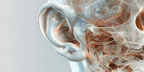 Stunning 3D Simulation Unveiling the Wonders of the Human Ear.
 - obrazy, fototapety, plakaty