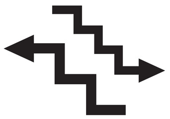 ジグザグ矢印のアップダウンセット/黒