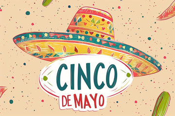 Cinco de Mayo Mexican holiday celebration banner - obrazy, fototapety, plakaty