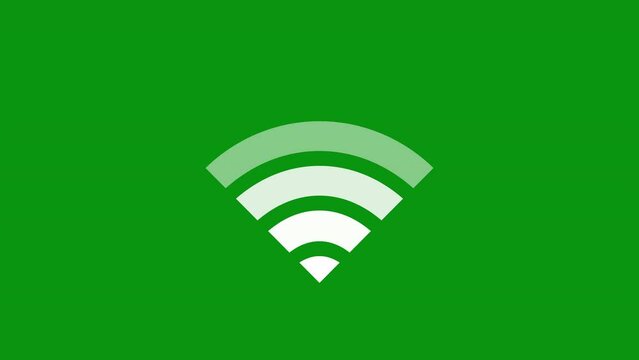 Animation of Wifi Signal on green background. Full HD. 4K