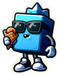 Fototapeta premium Eine minimalistische coole Vektor-Comicfigur als Sticker