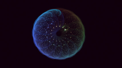 3D manual rendering abstract round light background. Its not AI Generatd illustration.