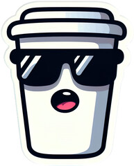 Eine minimalistische coole Vektor-Comicfigur als Sticker