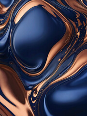 rose gold and navy blue fluids background 2