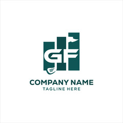 Golf or Teamwork graphic logo design template with golf graphic design illustration. icon, symbol, creative.