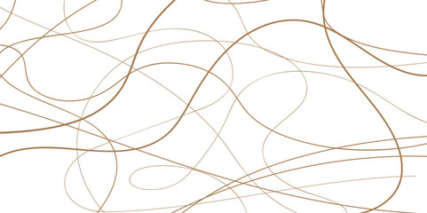 Horizontal template with chaotic brown lines. Scribble line art image. Simple vector illustration. - obrazy, fototapety, plakaty
