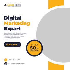 Digital marketing social media post and social media banner template. vector illustration.