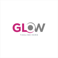 GLOW letter logo design with negative space for business, design inspiration, vector