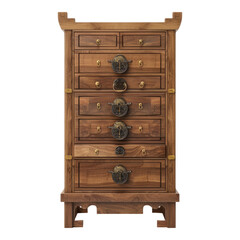 Classic cabinet with drawers isolated on transparent background