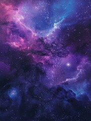 Space Galaxy Wallpaper: Stunning Starry Skies in Cosmic Shades of Blue and Purple