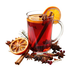 red mulled wine on Transparent Background