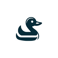 duck swimming nature logo vector illustration template design