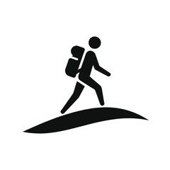 Uphill Trek Icon Silhouette