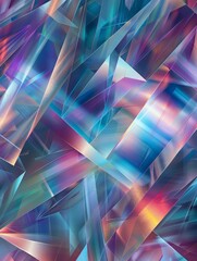 Futuristic Holographic Geometric WallpaperDigital Design Elements.