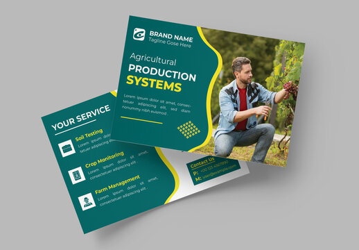 Farming Postcard Design Layout