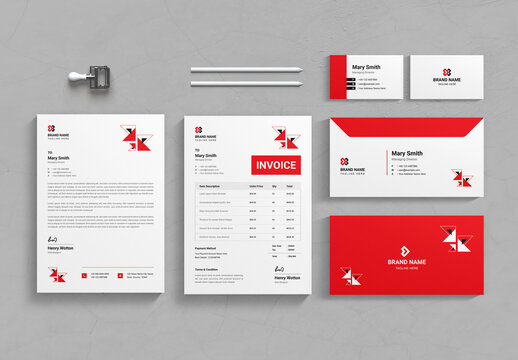Stationery Set and Identity Pack Layout