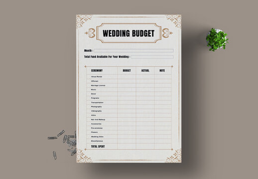 Wedding Budget Template