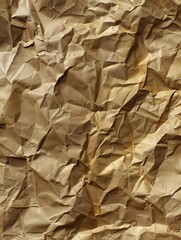 Artisanal Craft Paper Wallpaper withRustic Vintage Look and Crumpled Texture