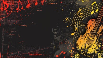 Hand drawn world music day background with copy space
