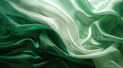Green white and dark green smooth silk gardient background degraded,A soft abstract background in green with light lines and soft shadows.
 - obrazy, fototapety, plakaty