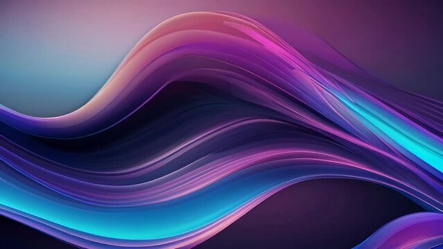 Abstract blue and purple liquid wavy shapes futuristic banner. Glowing retro waves vector background