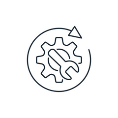 Update settings. Progressive installations.Vector linear icon isolated on white background.