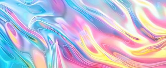Holographic foil. Pastel neon rainbow. Holographic foil. Trendy creative vector cosmic gradient. Mesh holographic foil. Creative neon template for banner. Vibrant print.