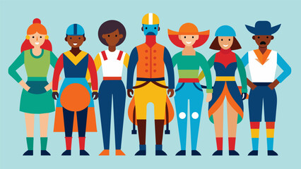 Riders dressed in colorful attire representing the diversity and unity of the community.. Vector illustration - obrazy, fototapety, plakaty