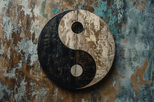 A portrayal of the Yin Yang symbol from Taoism, harmoniously balancing dark and light elements