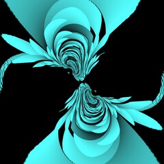 many turquoise blue points arranged in creative design on a black background