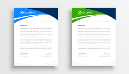 set of professional letterhead template a business stationery