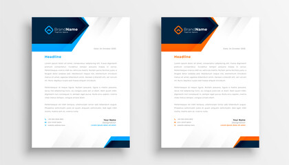 Obraz premium set of two a4 formal letterhead layout for business presentation