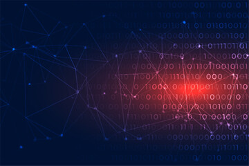 low poly style zero and one binary digit tech background