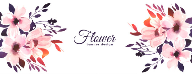hand painted artistic floral banner for wedding invitation backdrop