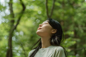 Fototapeta premium happy woman with natural