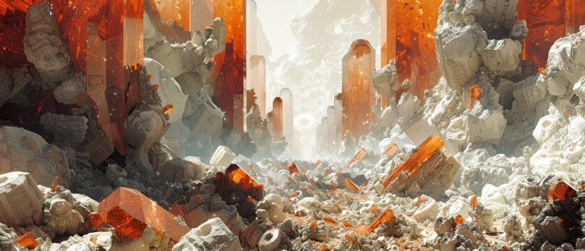 Amidst the chaos of shapes, a sense of balance emerges, guiding the observer towards a deeper understanding of symmetry.