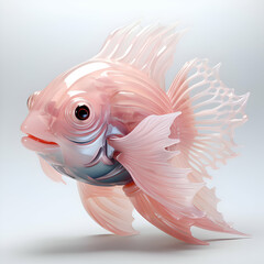 Fototapeta premium 3d render of a goldfish on a white background with shadow