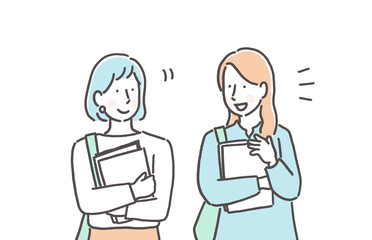 会話を楽しむ女性