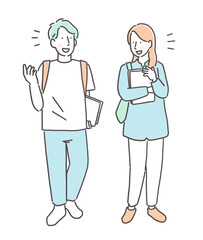 会話を楽しむ大学生