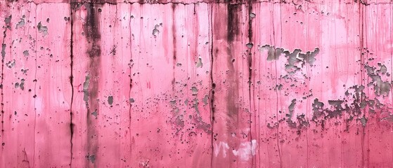 The cement walls are pink from the fading of the color on the walls in each area, which fades unevenly, creating a beautiful picture.