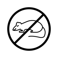 No rats vector icon. No rats icon symbol color editable