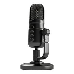 Podcast microphone isolated on transparent background