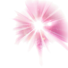 Pink scene spotlight isolated on transparent backdrop. Beam of soft pink light isolated on...