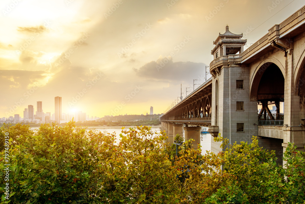 Canvas Prints the wuhan yangtze river bridge was opened to traffic in 1957 and is china's first yangtze river brid