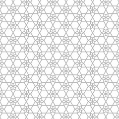 seamless patternSeamless geometric pattern, monochrome pattern design with six-pointed star base ornament, on white background