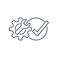 Effective use, application of the tool. Excellent result. Vector linear icon isolated on white background.