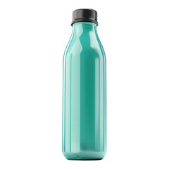 Teal water bottle isolated on transparent background