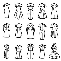 Fashion icon, clothing icon, dress icon, business icon, fashionable icon, accessory icon, icon, icons, set, vector, symbol, travel, sign, hotel, illustration, tourism, car, fashion, pictogram, silhoue